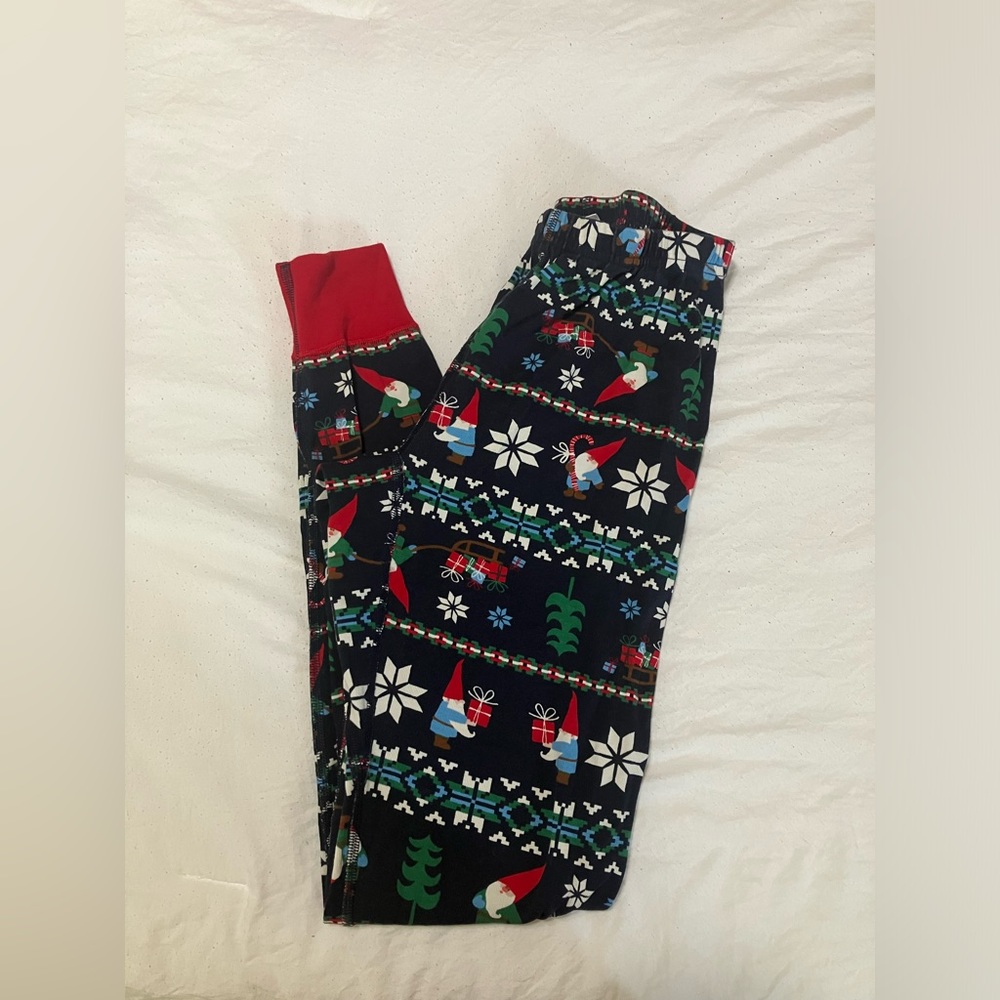 NWOT Hanna Andersson Unisex Gnome Christmas Bottoms, Size Adult Small